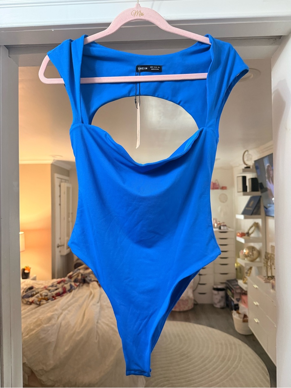 SHEIN Bright Blue Woman’s One-Piece Bodysuit
